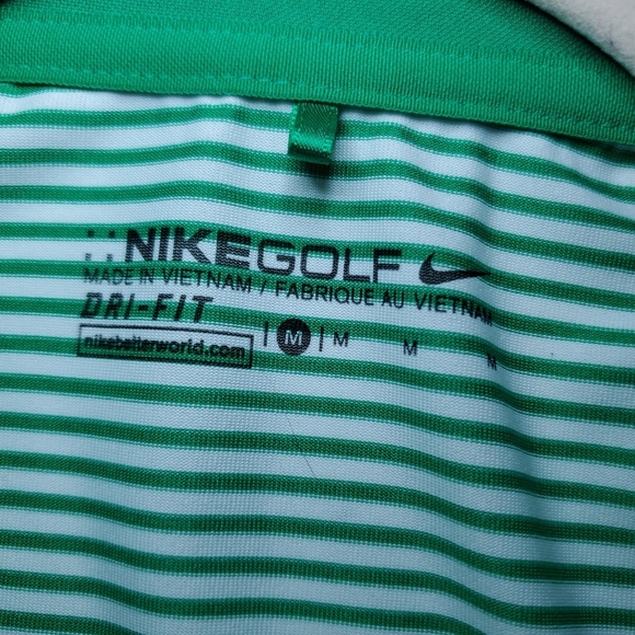 Nike Golf women's sleeveless polo Green stripe pullover size M Embroidered Bird - Picture 8 of 9